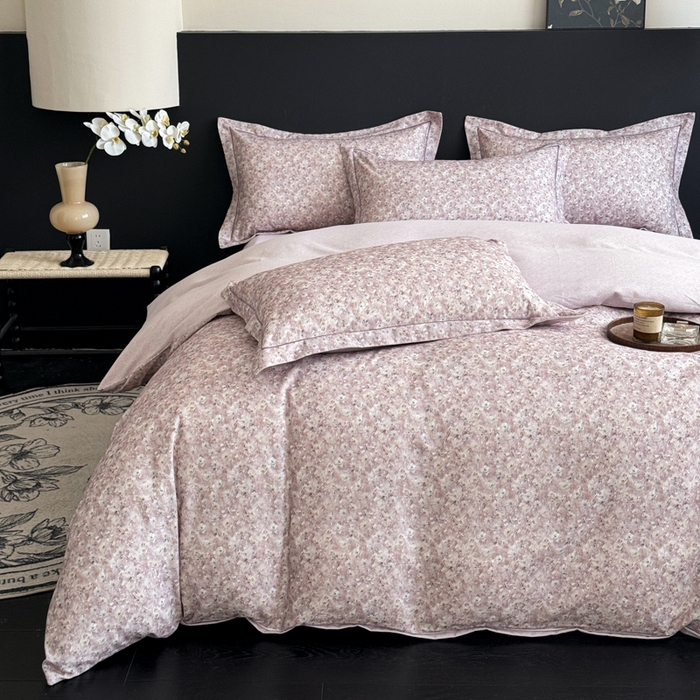 91家纺网 家纺一手货源 找家纺 U品汇 【A类母婴级】加厚全棉纯棉磨毛数码印花四件套生态磨毛100%棉（不是全棉不要钱） 邂逅紫