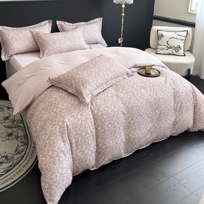 91家纺网 家纺一手货源 找家纺 U品汇 【A类母婴级】加厚全棉纯棉磨毛数码印花四件套生态磨毛100%棉（不是全棉不要钱） 邂逅紫