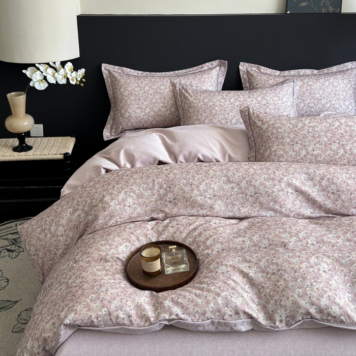 91家纺网 家纺一手货源 找家纺 U品汇 【A类母婴级】加厚全棉纯棉磨毛数码印花四件套生态磨毛100%棉（不是全棉不要钱） 邂逅紫