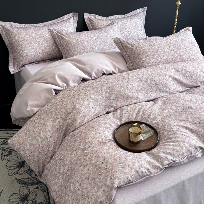 91家纺网 家纺一手货源 找家纺 U品汇 【A类母婴级】加厚全棉纯棉磨毛数码印花四件套生态磨毛100%棉（不是全棉不要钱） 邂逅紫