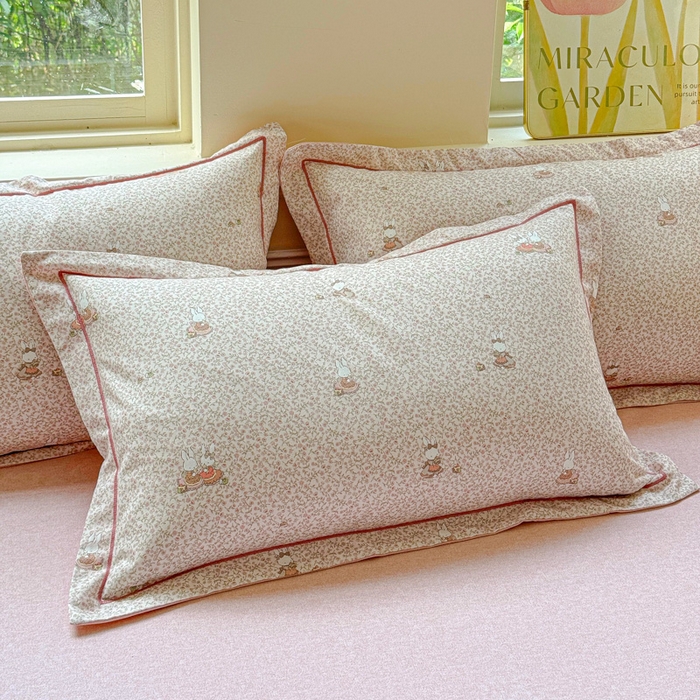 91家纺网 家纺一手货源 找家纺 U品汇 【A类母婴级】加厚全棉纯棉磨毛数码印花四件套生态磨毛100%棉（不是全棉不要钱） 幸福兔