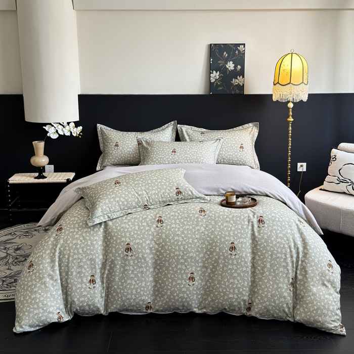 91家纺网 家纺一手货源 找家纺 U品汇 【A类母婴级】加厚全棉纯棉磨毛数码印花四件套生态磨毛100%棉（不是全棉不要钱） 熊博士