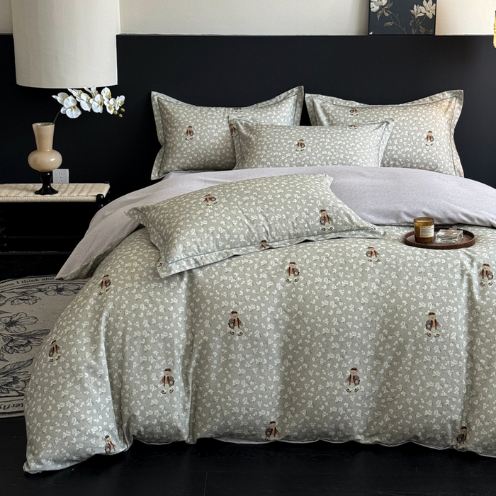 91家纺网 家纺一手货源 找家纺 U品汇 【A类母婴级】加厚全棉纯棉磨毛数码印花四件套生态磨毛100%棉（不是全棉不要钱） 熊博士