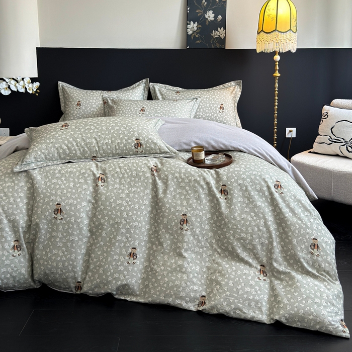 91家纺网 家纺一手货源 找家纺 U品汇 【A类母婴级】加厚全棉纯棉磨毛数码印花四件套生态磨毛100%棉（不是全棉不要钱） 熊博士