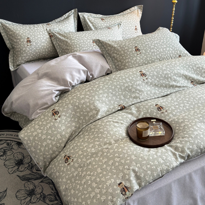 91家纺网 家纺一手货源 找家纺 U品汇 【A类母婴级】加厚全棉纯棉磨毛数码印花四件套生态磨毛100%棉（不是全棉不要钱） 熊博士