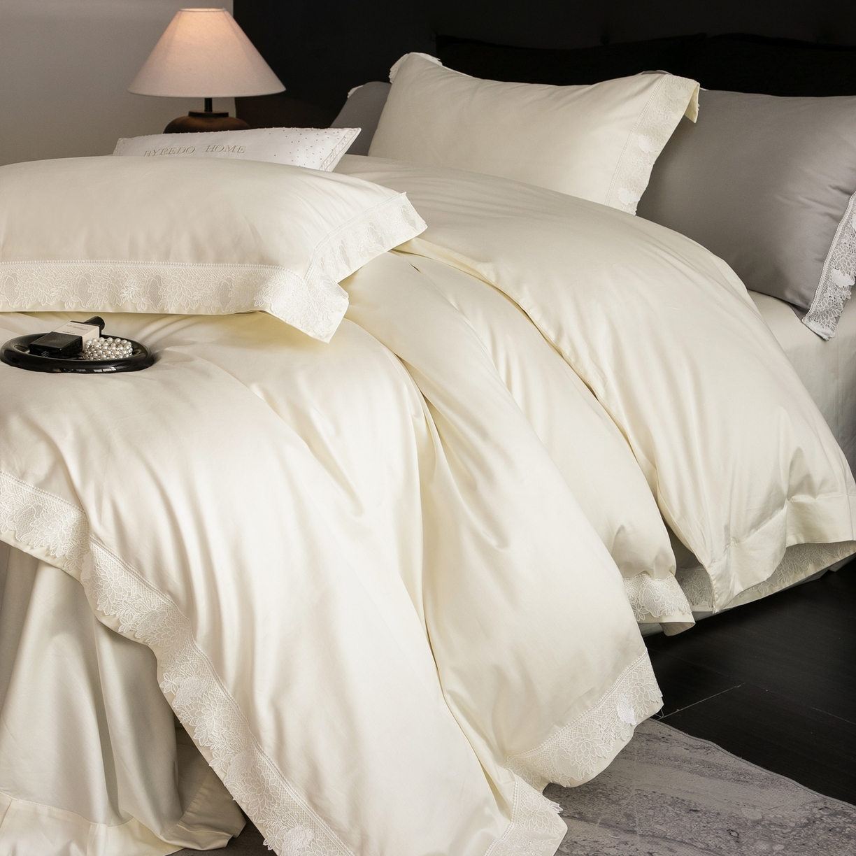 91家纺网 家纺一手货源 找家纺 （总）馨蕊家居2025新款秋冬原创设计师轻奢风100支高定系列四件套-棉米朵