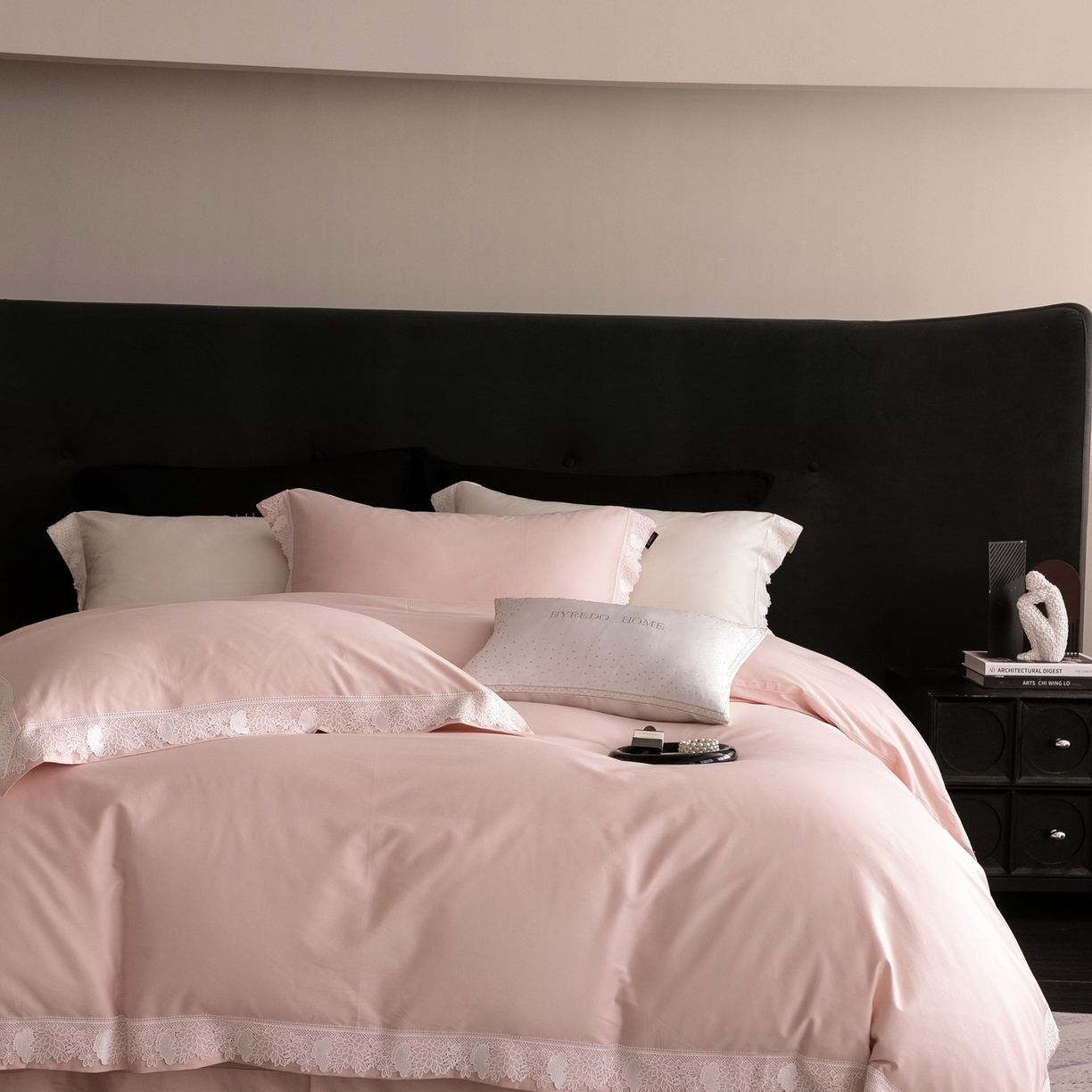 91家纺网 家纺一手货源 找家纺 （总）馨蕊家居2025新款秋冬原创设计师轻奢风100支高定系列四件套-棉米朵