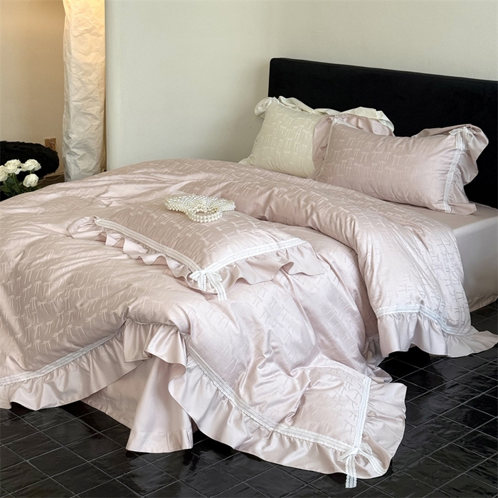 91家纺网 家纺一手货源 找家纺 MIU缪家居 2025新款100支全棉四件套-薇薇安 薇薇安-梅子粉