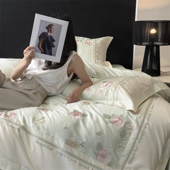 91家纺网 家纺一手货源 找家纺 （总）MIU缪家居 2025新款100支全棉四件套-沁山茶