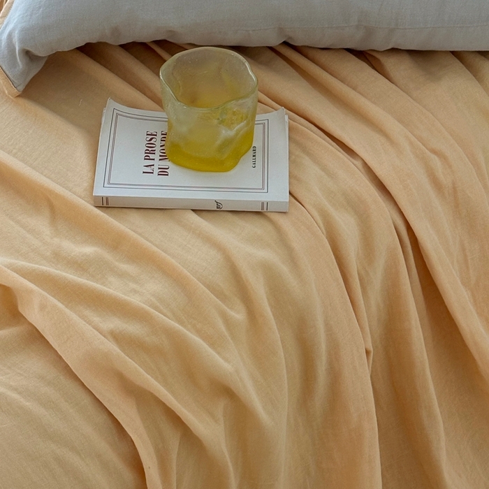 91家纺网 家纺一手货源 找家纺 FORTWO家纺原创设计（FOR TWO家纺） 2025新款双层纱撞色包边蝴蝶结款四件套-海盐 海盐-蜜豆绿