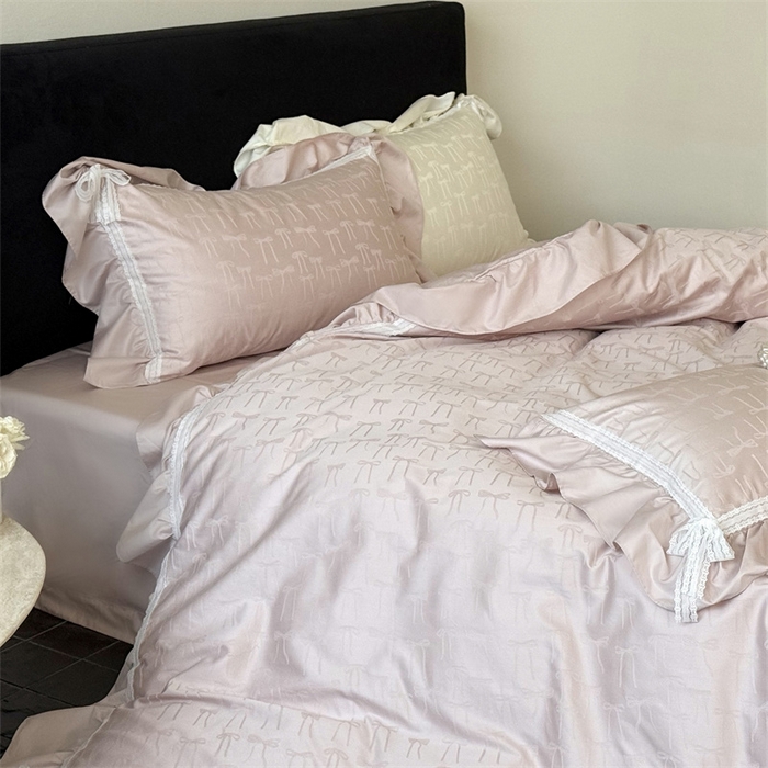 91家纺网 家纺一手货源 找家纺 MIU缪家居 2025新款100支全棉四件套-薇薇安 薇薇安-梅子粉