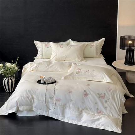 MIU缪家居 2025新款100支全棉四件套-沁山茶 沁山茶-清雅白