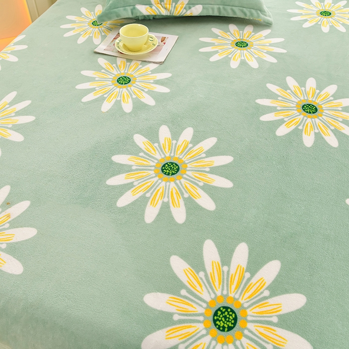 91家纺网 家纺一手货源 找家纺 圣靓家纺 2025新款加厚牛奶绒床笠 冬日暖阳