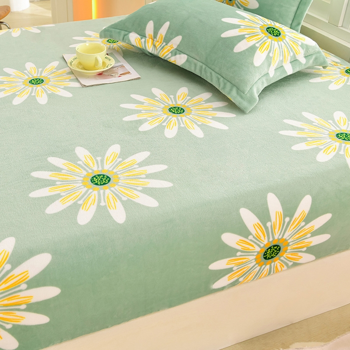 91家纺网 家纺一手货源 找家纺 圣靓家纺 2025新款加厚牛奶绒床笠 冬日暖阳