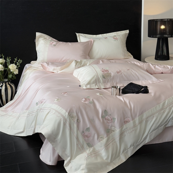 91家纺网 家纺一手货源 找家纺 MIU缪家居 2025新款100支全棉四件套-沁山茶 沁山茶-山茶粉