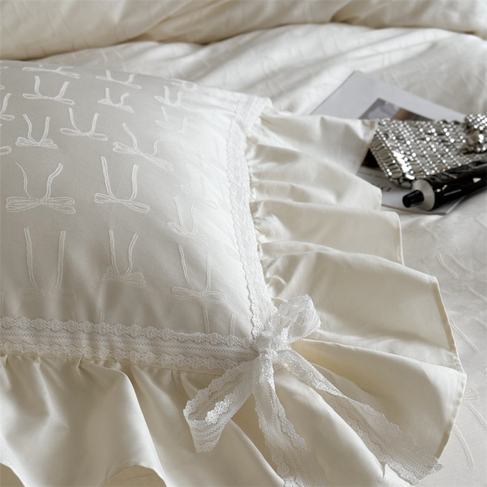 91家纺网 家纺一手货源 找家纺 MIU缪家居 2025新款100支全棉四件套-薇薇安 薇薇安-云朵白