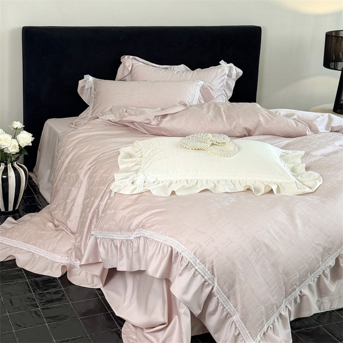 91家纺网 家纺一手货源 找家纺 MIU缪家居 2025新款100支全棉四件套-薇薇安 薇薇安-梅子粉