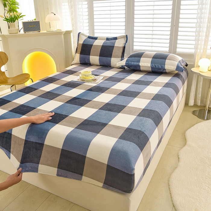 91家纺网 家纺一手货源 找家纺 圣楚家纺 2025新款牛奶绒床笠 简静时光