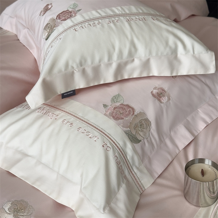 91家纺网 家纺一手货源 找家纺 MIU缪家居 2025新款100支全棉四件套-沁山茶 沁山茶-山茶粉