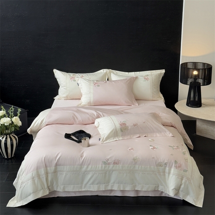 MIU缪家居 2025新款100支全棉四件套-沁山茶 沁山茶-山茶粉