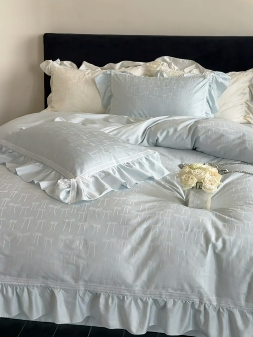 91家纺网 家纺一手货源 找家纺 MIU缪家居 2025新款100支全棉四件套-薇薇安 薇薇安-baby蓝