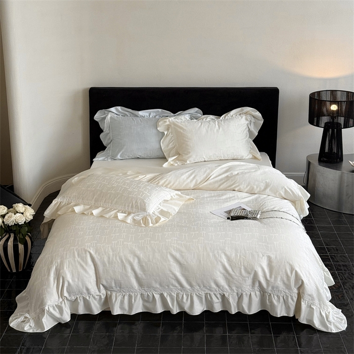 91家纺网 家纺一手货源 找家纺 MIU缪家居 2025新款100支全棉四件套-薇薇安 薇薇安-云朵白