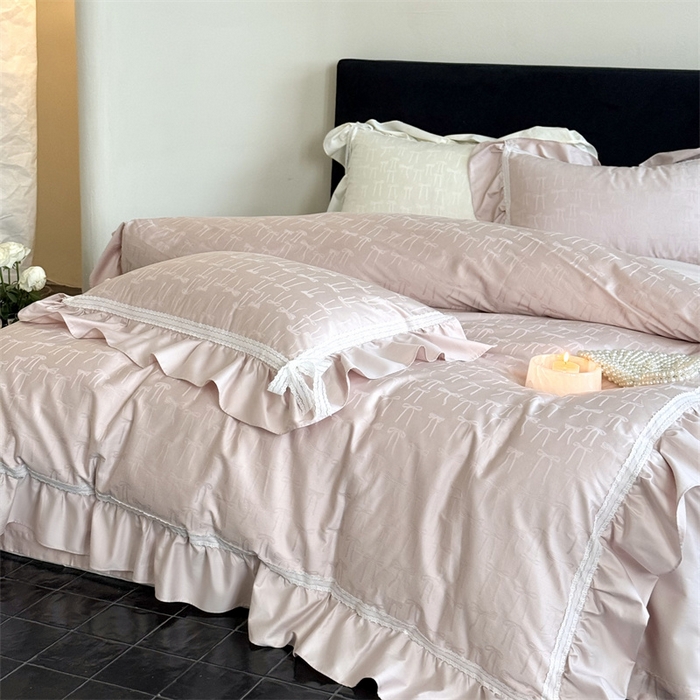 91家纺网 家纺一手货源 找家纺 MIU缪家居 2025新款100支全棉四件套-薇薇安 薇薇安-梅子粉