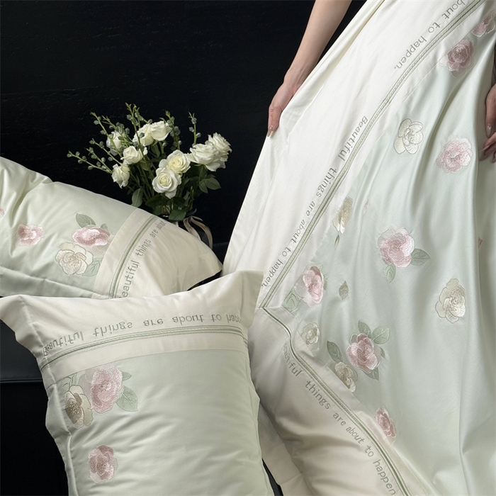 91家纺网 家纺一手货源 找家纺 MIU缪家居 2025新款100支全棉四件套-沁山茶 沁山茶-半夏绿