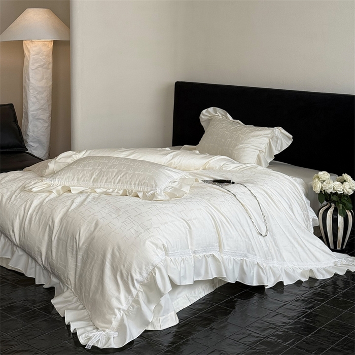 91家纺网 家纺一手货源 找家纺 MIU缪家居 2025新款100支全棉四件套-薇薇安 薇薇安-云朵白