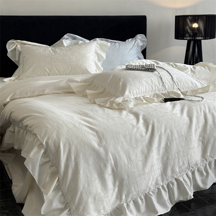 91家纺网 家纺一手货源 找家纺 MIU缪家居 2025新款100支全棉四件套-薇薇安 薇薇安-云朵白