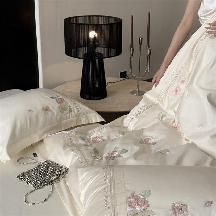 91家纺网 家纺一手货源 找家纺 MIU缪家居 2025新款100支全棉四件套-沁山茶 沁山茶-清雅白