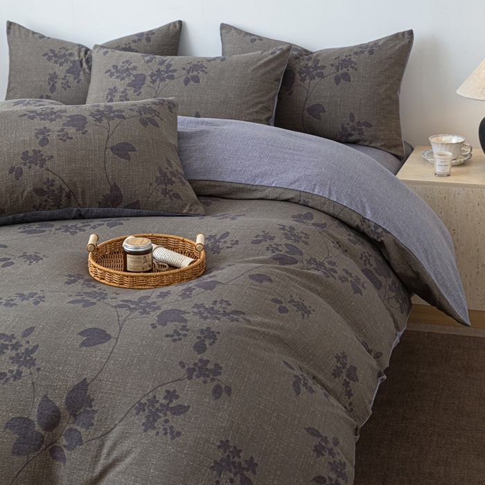 91家纺网 家纺一手货源 找家纺 芯贝儿 2025秋冬新品加厚原麻复古风亚麻皱皱双层纱水洗m四件套 颂青时