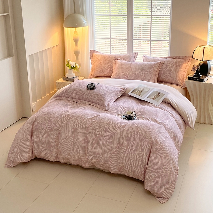 91家纺网 家纺一手货源 找家纺 威布斯 2025新疆棉全棉生态加厚磨毛四件套逐也-粉