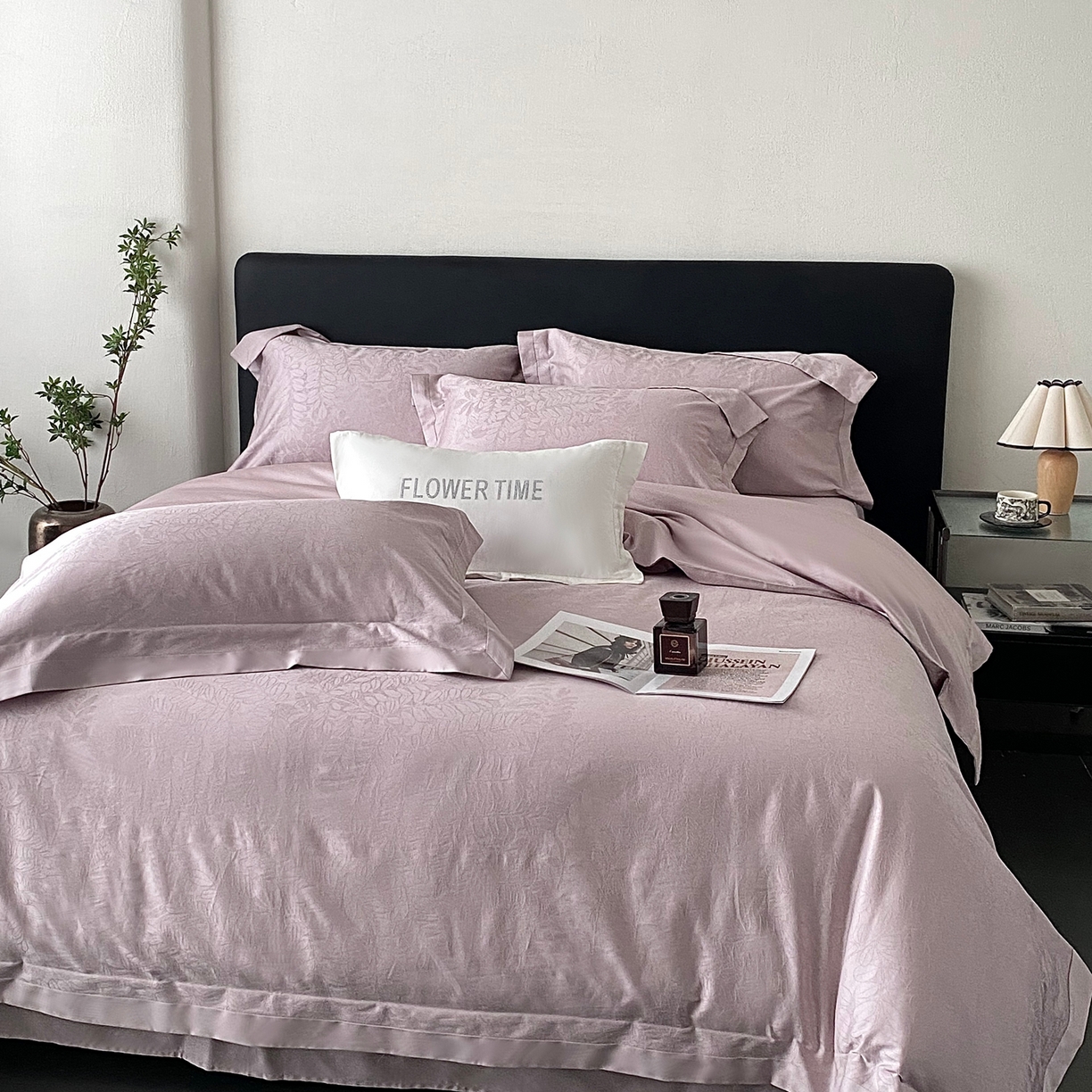 91家纺网 家纺一手货源 找家纺 （总）花时间2025秋冬新款长绒棉提花四件套-翠影