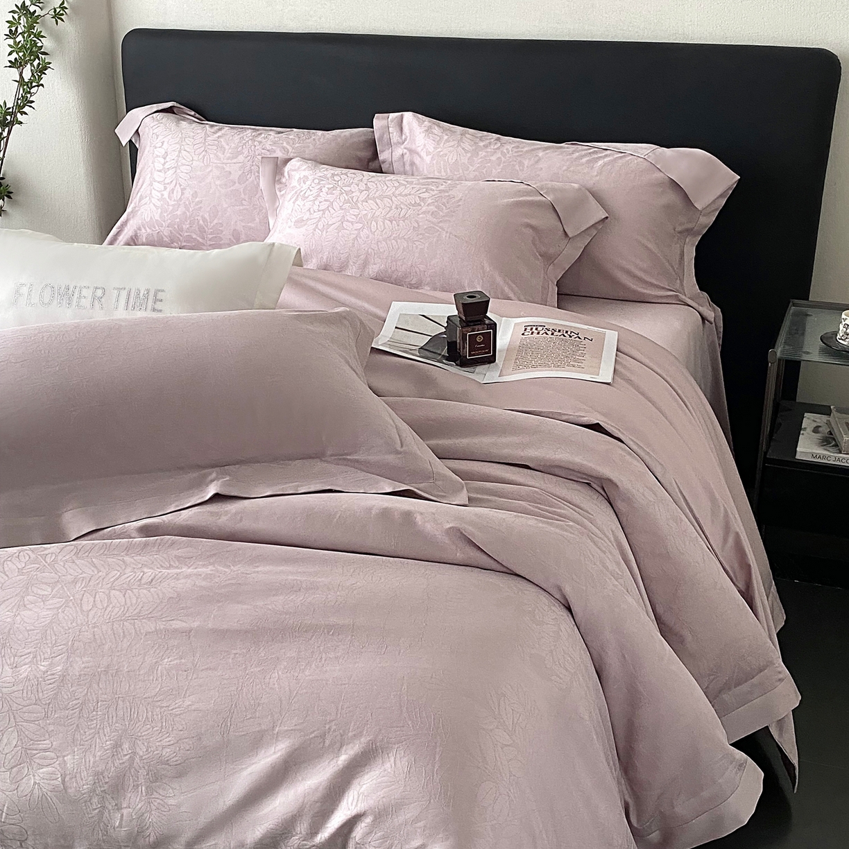 91家纺网 家纺一手货源 找家纺 （总）花时间2025秋冬新款长绒棉提花四件套-翠影