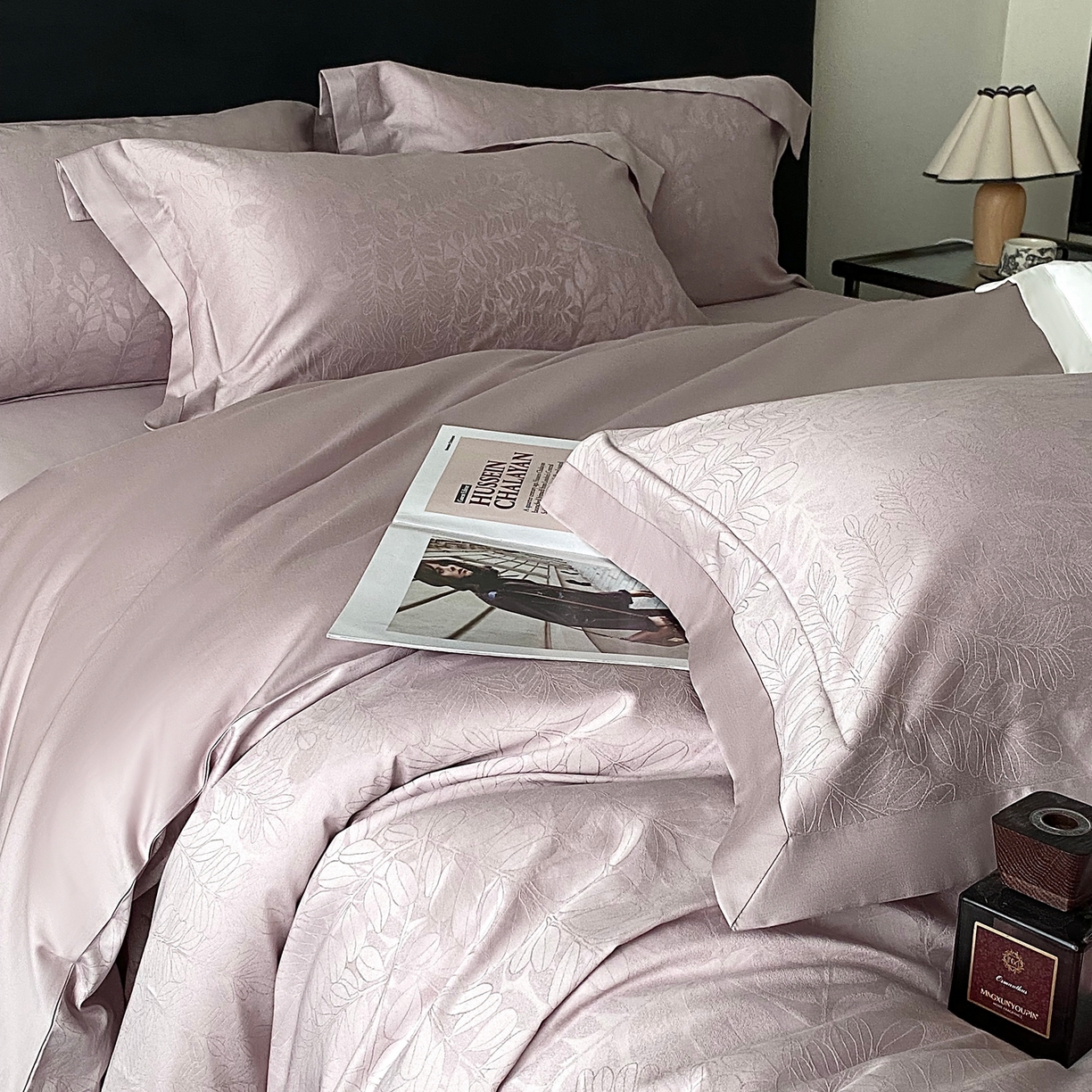 91家纺网 家纺一手货源 找家纺 （总）花时间2025秋冬新款长绒棉提花四件套-翠影