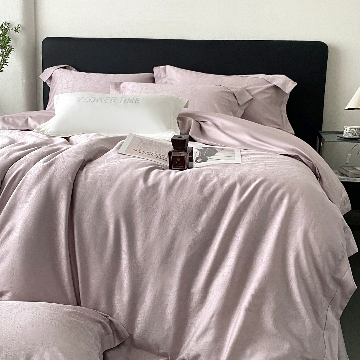 91家纺网 家纺一手货源 找家纺 （总）花时间2025秋冬新款长绒棉提花四件套-翠影