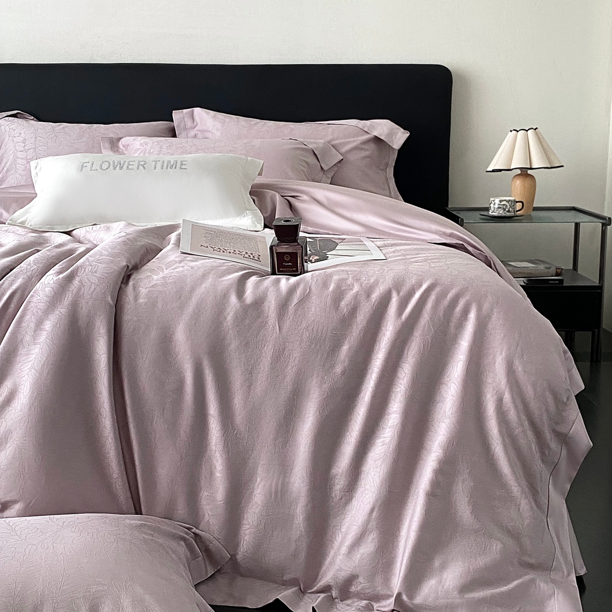 91家纺网 家纺一手货源 找家纺 （总）花时间2025秋冬新款长绒棉提花四件套-翠影