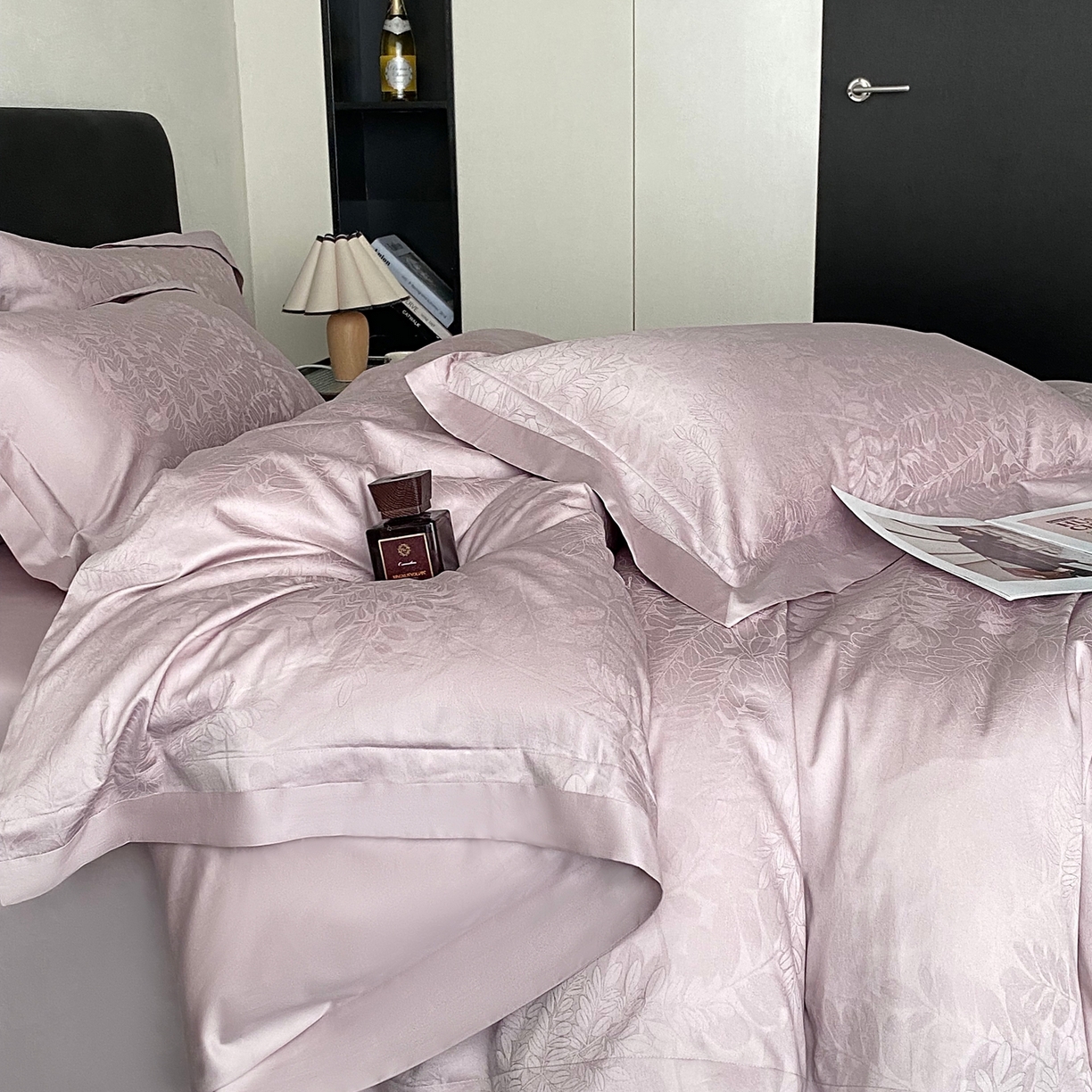 91家纺网 家纺一手货源 找家纺 （总）花时间2025秋冬新款长绒棉提花四件套-翠影