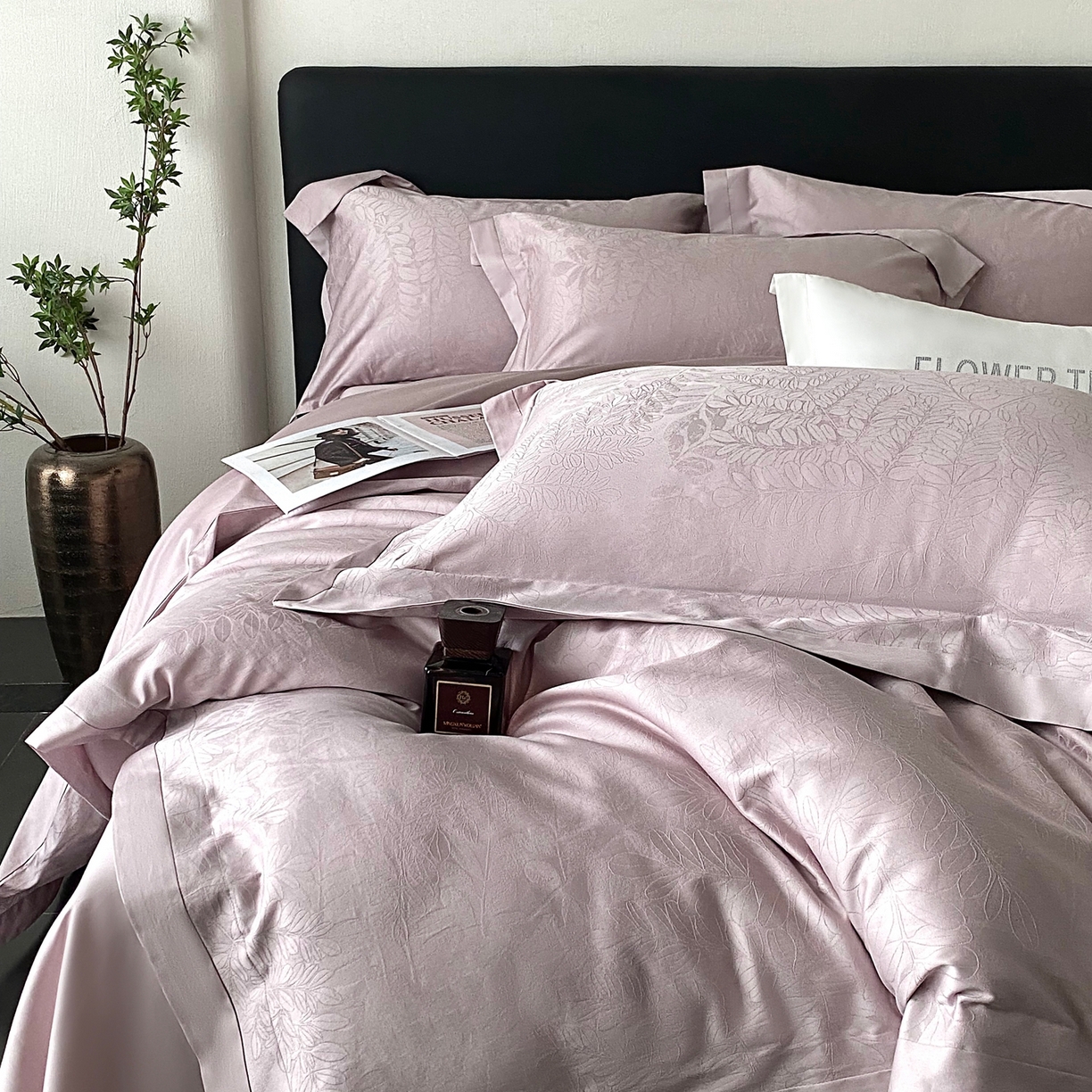 91家纺网 家纺一手货源 找家纺 （总）花时间2025秋冬新款长绒棉提花四件套-翠影