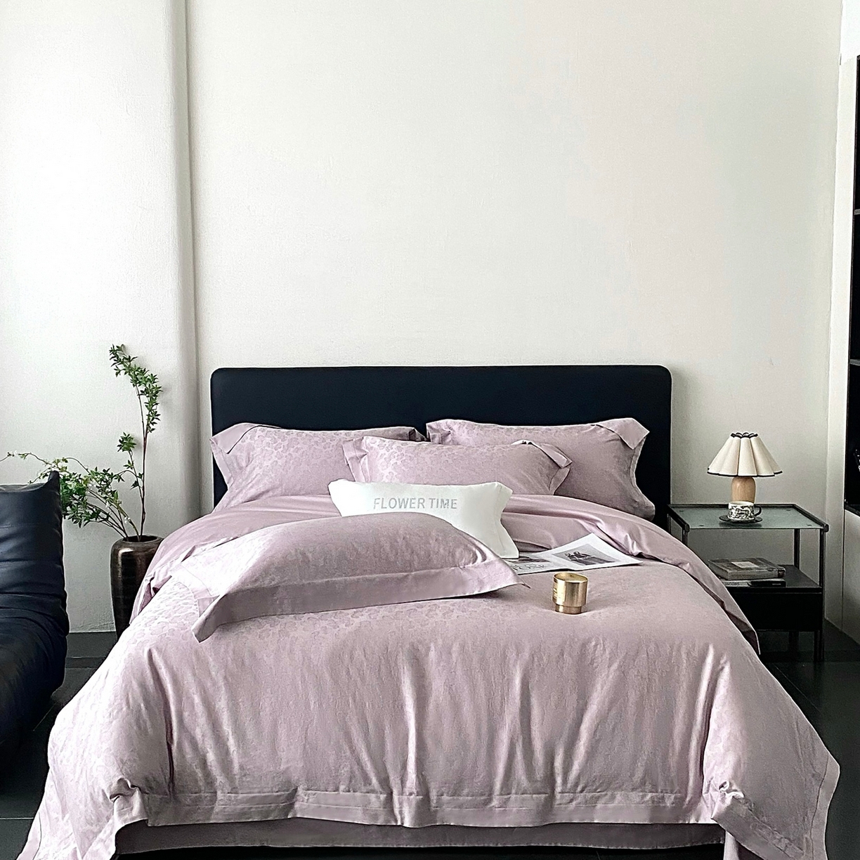 91家纺网 家纺一手货源 找家纺 （总）花时间2025秋冬新款长绒棉提花四件套-露薇