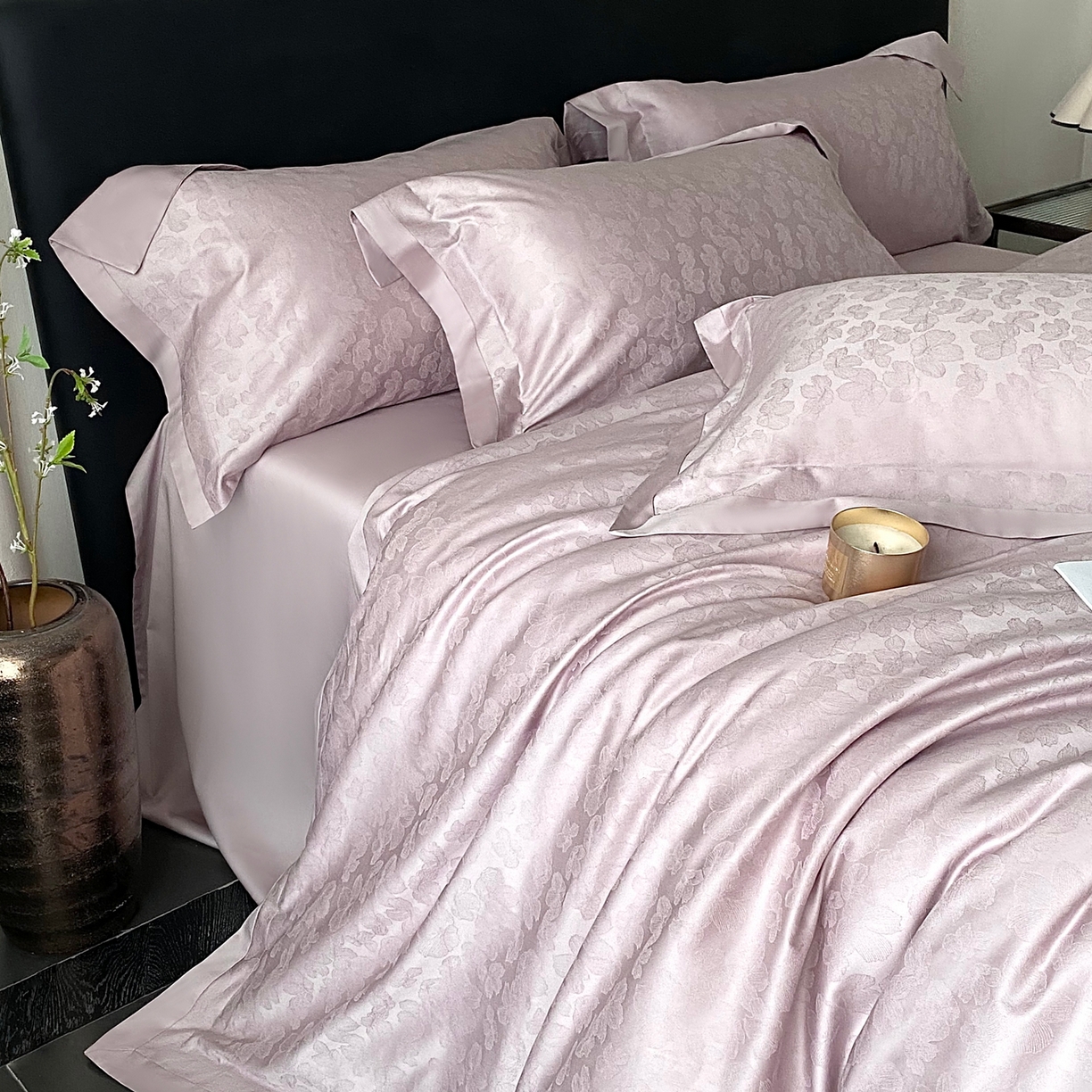 91家纺网 家纺一手货源 找家纺 花时间2025秋冬新款长绒棉提花四件套-露薇 露薇-紫