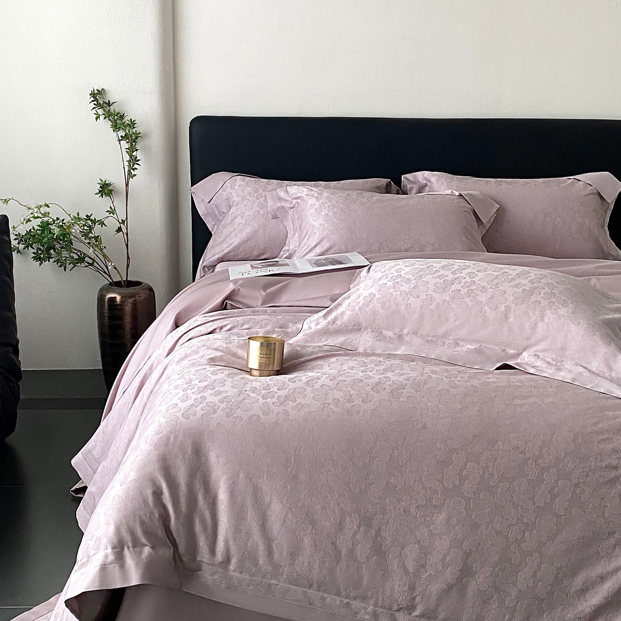 91家纺网 家纺一手货源 找家纺 花时间2025秋冬新款长绒棉提花四件套-露薇 露薇-紫