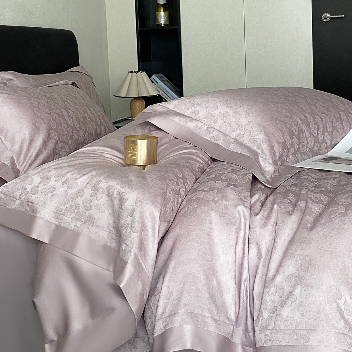 91家纺网 家纺一手货源 找家纺 花时间2025秋冬新款长绒棉提花四件套-露薇 露薇-紫