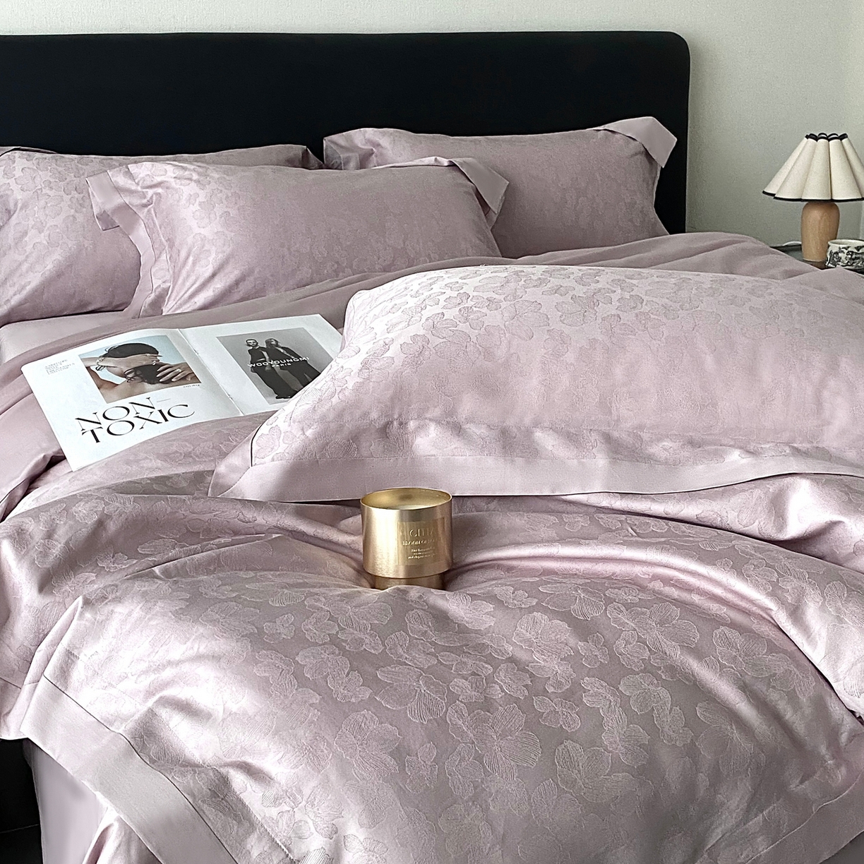 91家纺网 家纺一手货源 找家纺 花时间2025秋冬新款长绒棉提花四件套-露薇 露薇-紫