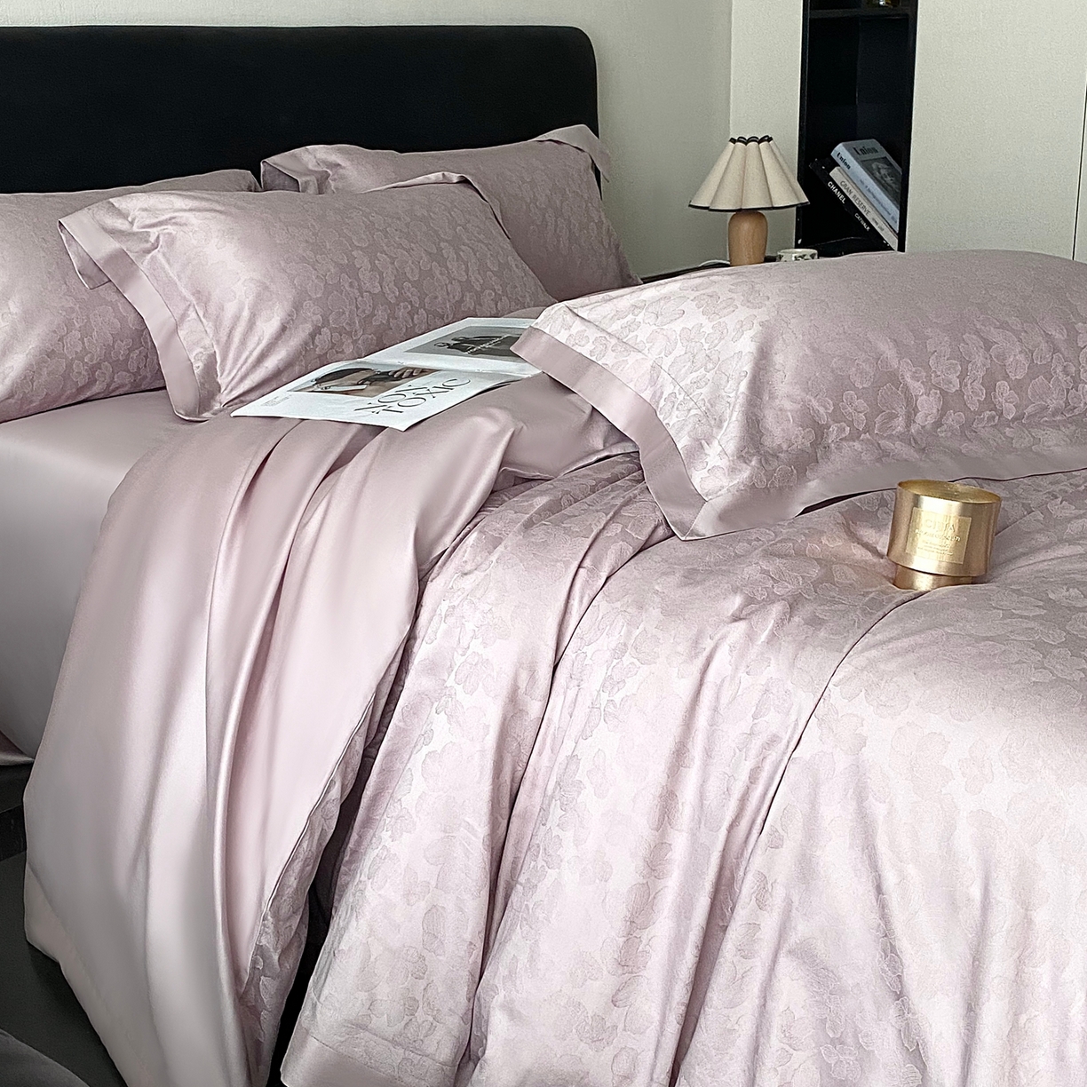 91家纺网 家纺一手货源 找家纺 花时间2025秋冬新款长绒棉提花四件套-露薇 露薇-紫