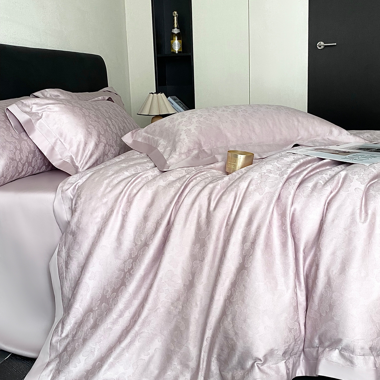 91家纺网 家纺一手货源 找家纺 花时间2025秋冬新款长绒棉提花四件套-露薇 露薇-紫