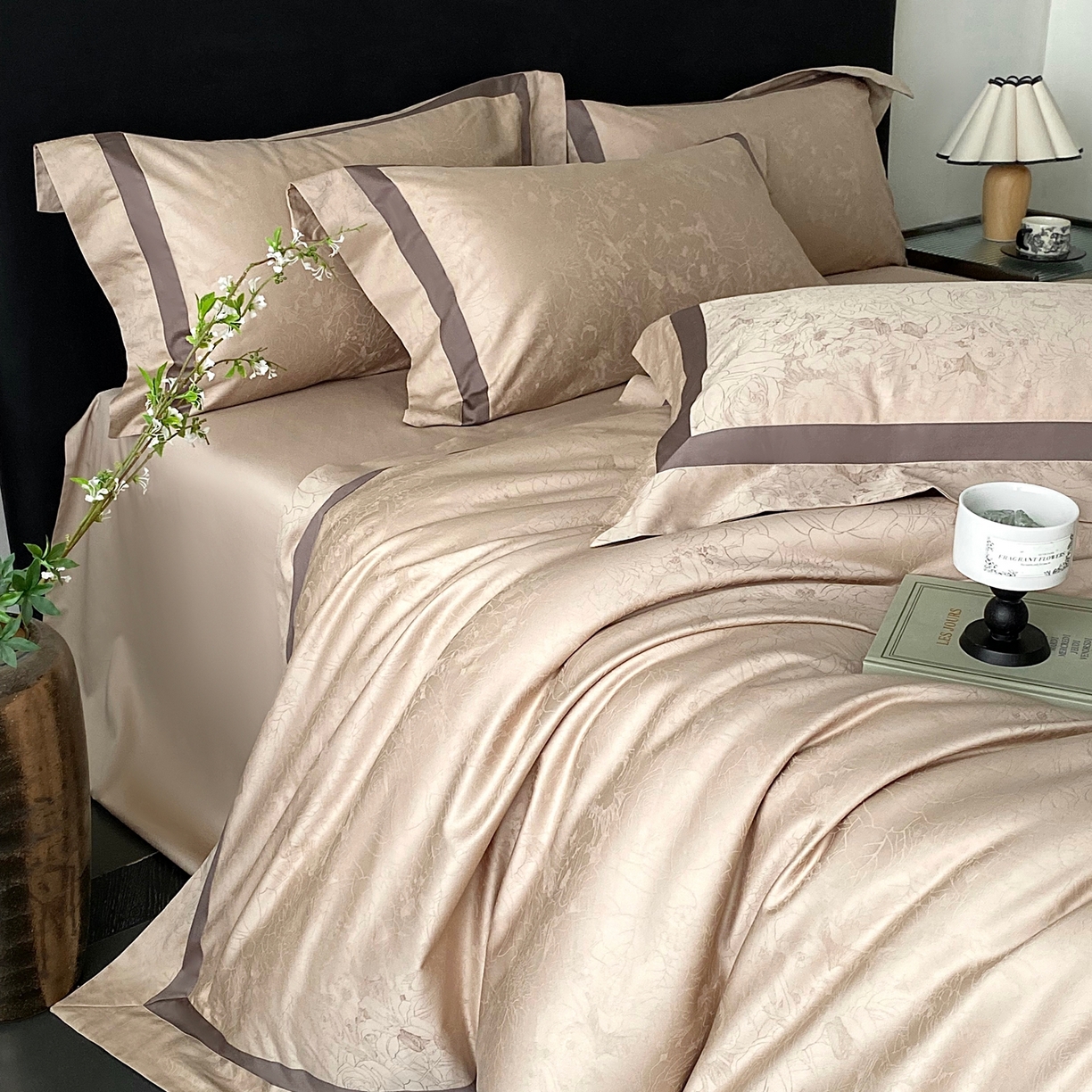 91家纺网 家纺一手货源 找家纺 （总）2025秋冬新款长绒棉提花四件套-盛妍