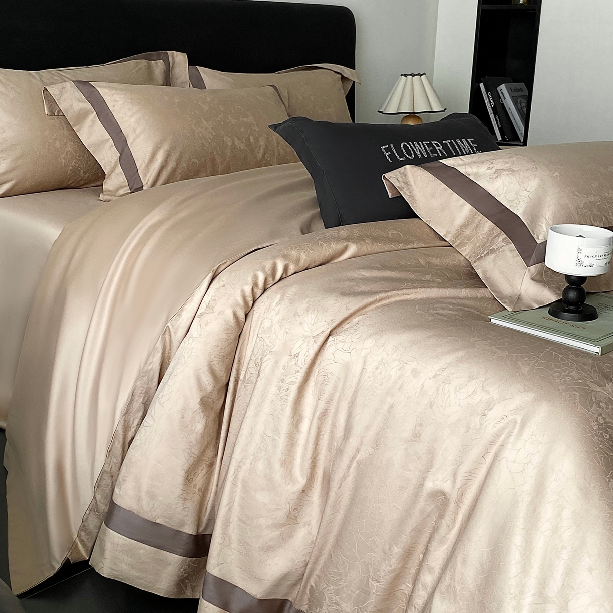 91家纺网 家纺一手货源 找家纺 （总）2025秋冬新款长绒棉提花四件套-盛妍