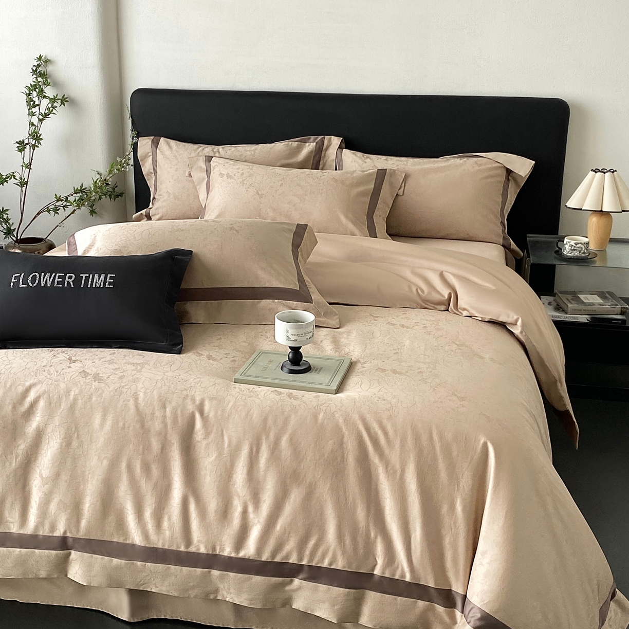 91家纺网 家纺一手货源 找家纺 （总）2025秋冬新款长绒棉提花四件套-盛妍